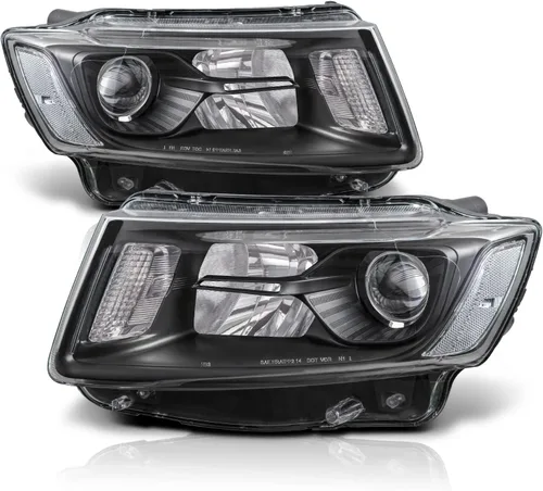 Miniatura 14 de M-AUTO Faros delanteros con bombillas LED premontadas de 6000 K compatibles con Jeep Grand Cherokee 14-16 Pre Facelift, carcasa cromada, esquinas