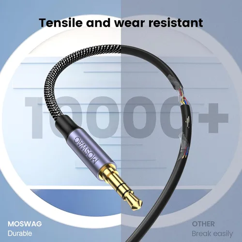 Miniatura 6 de MOSWAG Cable de audio estéreo de 0.138 in a 0.250 in de 3.28 pies, adaptador de 0.138 in a 1/4, chapado en oro de 1/4 a 1/8 TRS bidireccional