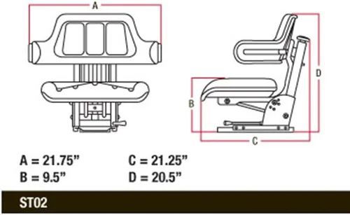 Miniatura 4 de Nuevo asiento de tractor universal negro con base y pistas compatible con Ford New Holland Case-IH