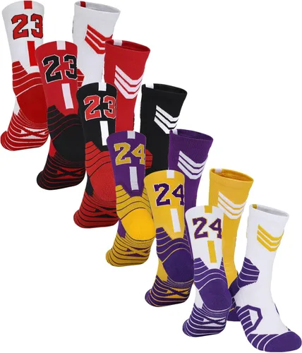 OPALOS Paquete de 6 calcetines para niños baloncesto fútbol senderismo esquí deportes al aire libre pantorrilla gruesa calcetines de tripulación