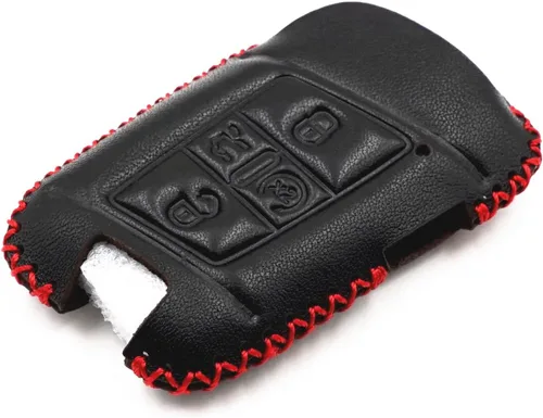 Miniatura 6 de Funda de cuero con 4 botones para llavero inteligente Volkswagen Tiguan Atlas Jetta Passat Golf Alltrack 2018-2022 (negro), Negro