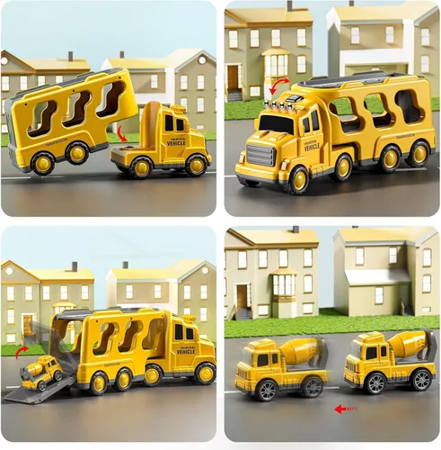 Miniatura 3 de JUKUDAHU Camiones para niños pequeños de 2 a 4 años 1-3 4-8 4-7 para niños y niñas, camiones de juguete de construcción de 5 en 1 para niños