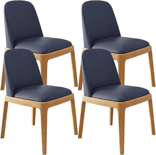 Miniatura 17 de Juego de 2/4 sillas de comedor, sillas de comedor de madera, silla tapizada para sala de estar, silla de vestíbulo sin brazos con respaldo curvo