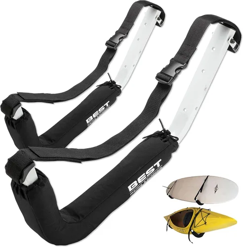 Best Marine and Outdoors Estante de pared para kayak, resistente capacidad de 125 libras, estante de almacenamiento de kayak de montaje en pared