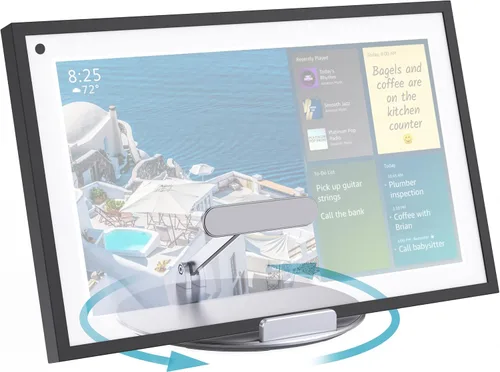 Miniatura 8 de Soporte inclinable y giratorio para Echo Show 15, hecho de aleación de aluminio, giratorio y plegable, soporte Echo Show 15 adecuado para Negro