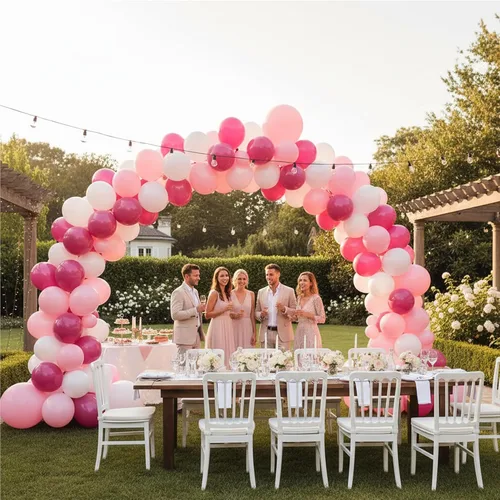 Miniatura 6 de KADBANER Globos de látex de 12 pulgadas, color blanco, rosa claro, rosa y rojo, paquete de 100 unidades, para bodas, cumpleaños, baby shower