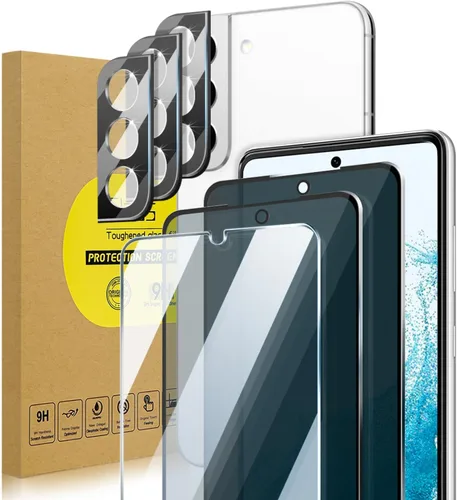 Paquete de 3 + 3: 2 protectores de pantalla de privacidad y 1 transparente y 3 protectores de lente de cámara para Samsung Galaxy S22 5G de 6.1