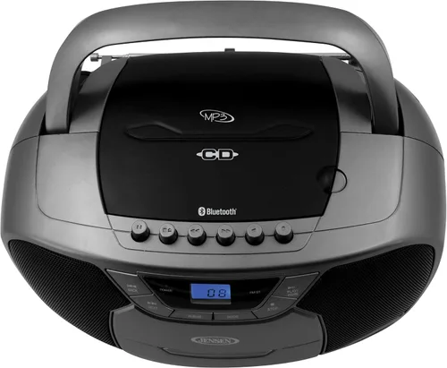 Miniatura 2 de JENSEN CD-590-GR CD-590 1 vatios estéreo portátil CD y reproductor de cassette/grabadora con radio AM/FM y Bluetooth (gris)