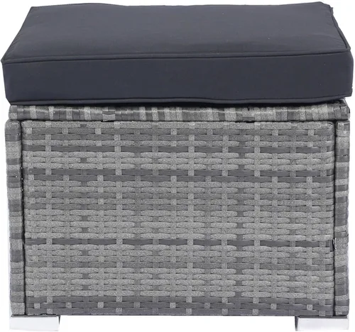Miniatura 9 de Goohome Juego de muebles de patio de 8 piezas, mimbre de polietileno para todo tipo de clima, juego de conversación con mesa auxiliar, caja
