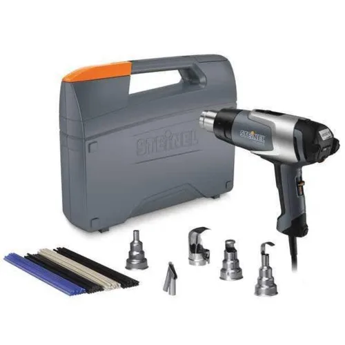 Steinel HG 2320 E Kit multiusos, pistola de calor profesional, pantalla LCD, motor sin escobillas de 1600 W, estuche resistente incl. Accesorios