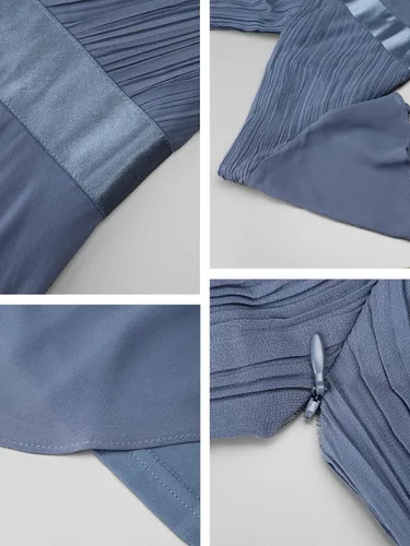 Miniatura 161 de Ever-Pretty Vestido formal para mujer, Navidad, Año Nuevo, cuello en V, gasa, talla grande, largo hasta el suelo, vestido de dama de honor