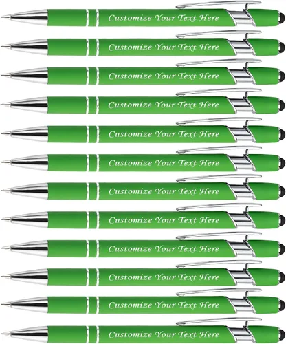 Miniatura 8 de Bolígrafos personalizados con punta de lápiz digital, bolígrafos grabados personalizados, bolígrafo de bola de tacto suave, bolígrafos con nombre