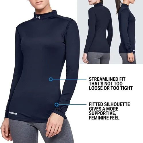 Miniatura 6 de Under Armour ColdGear Authentics - Mock de compresión para mujer