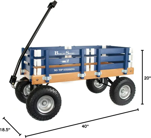 Miniatura 6 de Carreta Deportiva Berlin Flyer - Modelo F410 - Fabricada por Amish en Ohio, EE. UU. - Neumáticos antipinchazos de 10 pulgadas (Azul)