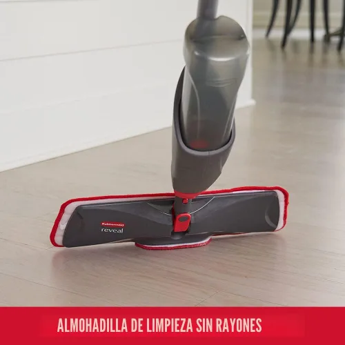 Miniatura 5 de Rubbermaid Reveal - Kit de limpieza de suelos con trapeador rociador, 3 almohadillas húmedas de microfibra reutilizables, 1 botella rellenable