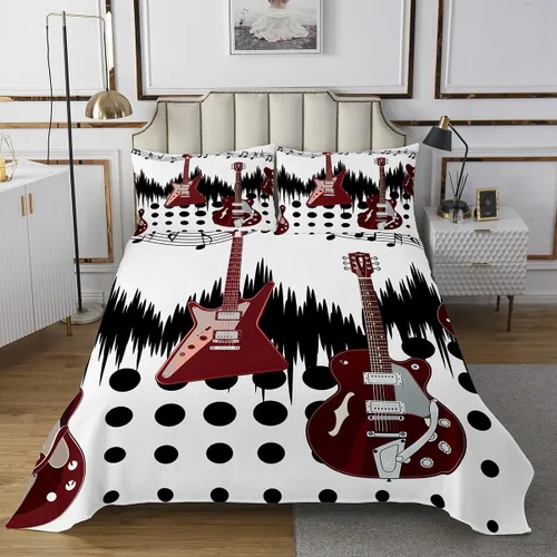 Miniatura 35 de Castle Fairy Cowboy Boots Bedspread Twin Size Bohemia Musical Guitar Coverlet Set Boys Bedroom Present Western Rustic Cowgirl Decor Bedding Set