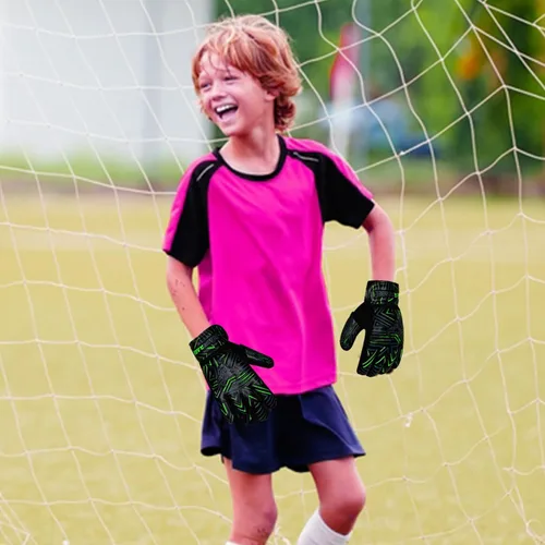 Miniatura 7 de BEAST RAGE Guantes de portero juvenil para niños, niños, niñas, guantes de portero de fútbol antideslizantes palma de látex de 4MM, agarre extra