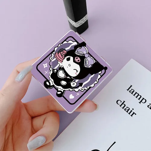 Miniatura 4 de Espejo compacto de viaje Kawaii para mujeres y niñas, bonito espejo cosmético clásico de dibujos animados con aumento 1X/2X espejo de maquillaje