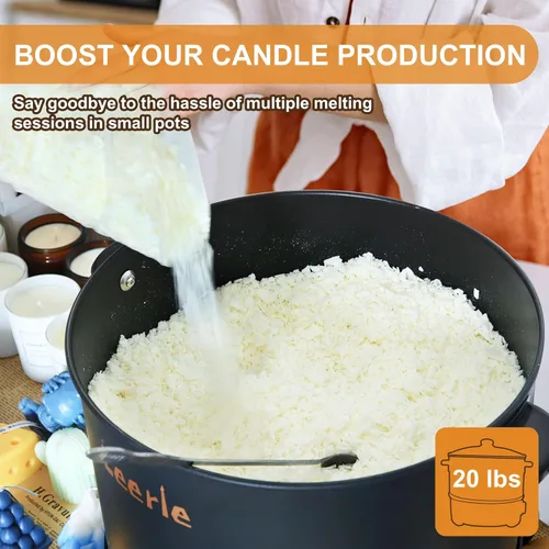 Miniatura 3 de Leerie L10 - Kit de olla de fusión de cera eléctrica extra grande para hacer velas, 20 libras para hacer velas, con núcleo de calefacción, boquilla