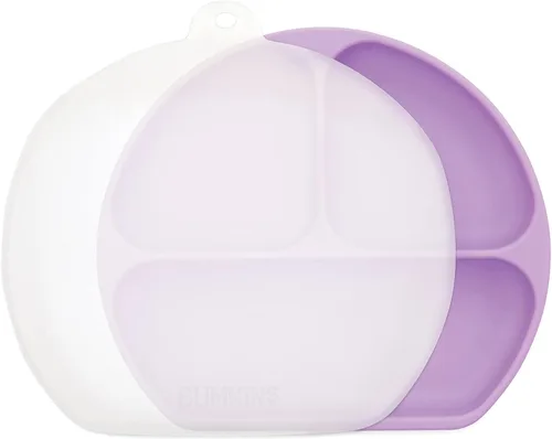 Miniatura 17 de Bumkins Plato de succión para niños pequeños y bebés, cubierta de plato con agarre dividido para bebés y niños, destete guiado por el bebé