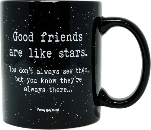 Funny Guy Mugs Good Friends Are Like Stars Taza de café de cerámica – 11 oz – Taza de café divertida ideal para mujeres y hombres – Divertida taza