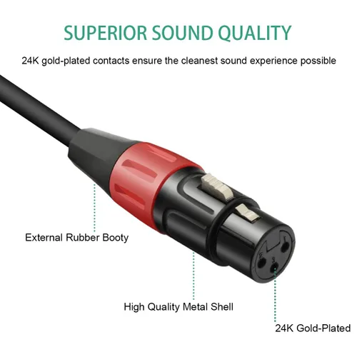 Miniatura 4 de Cable de audio para micrófono Mini XLR macho a XLR hembra para Blackmagic Pocket 4K Cámara Video Assist 4K - 1 pie