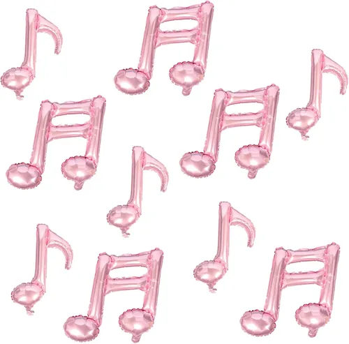 Miniatura 9 de 10 piezas de globos de nota musical negros de Mylar de 17 pulgadas, globos de feliz cumpleaños, globos de música para usar en cumpleaños, fiesta