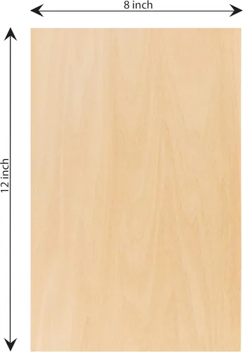 Miniatura 2 de Hammont Hojas de tilo - Paquete de hojas de madera láser de 8 a 12 x 8 pulgadas, madera fina de 1/16 para manualidades, tablero de madera
