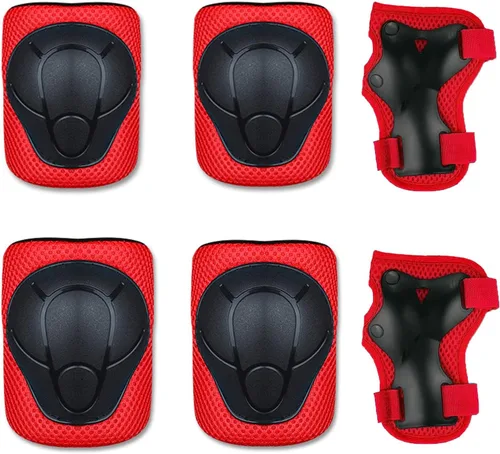 Rodilleras para niños, coderas, protectores 6 en 1, juego de equipo de protección para niños de 3 a 7 años, para niños y niñas, para múltiples