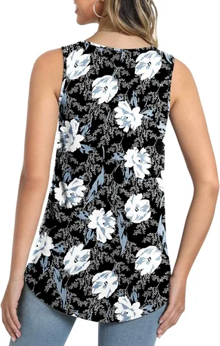 Miniatura 3 de LONGYUAN Camisetas sin mangas de verano para mujer, estilo casual, holgadas, blusas tipo túnica