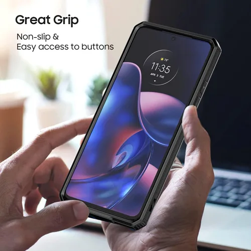 Miniatura 6 de Funda resistente para Motorola Edge 2022, Moto Edge 2022 con protector de pantalla, cubierta a prueba de caídas de grado militar, carcasa protectora
