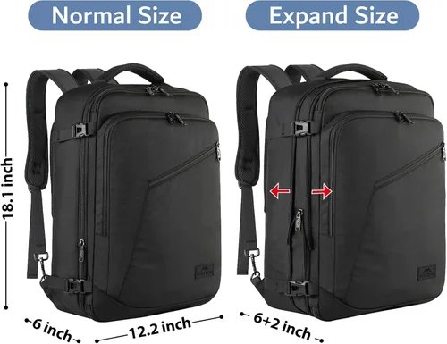 Miniatura 105 de MATEIN - Mochila de viaje extragrande de 10.56 galones, mochila de viaje ampliable apta para aerolíneas, para viajeros de fin de semana, hombres