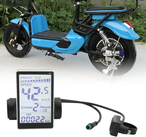 Miniatura 3 de Oumefar Pantalla de panel LCD M5, medidor de pantalla LCD E Scooter estable de 5 pines, fácil de instalar, universal 24 V, 36 V, 48 V, 60 V