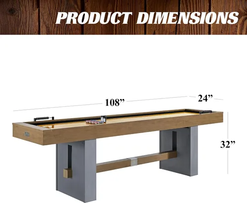 Miniatura 2 de Barrington Shuffleboard Multiple Styles Urban Shuffleboard Game Table Collection, Durable Designs with Puck Set Accessories, Perfect for Family Game