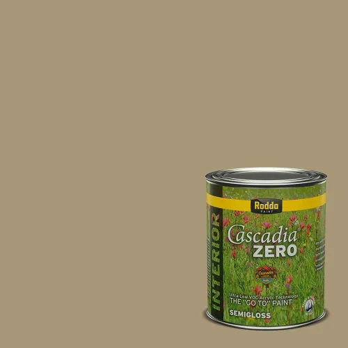 Miniatura 254 de Rodda Paint CASCADIA ZERO - Pintura plana e imprimación para interiores en uno, cuarto de galón, crema de ballet
