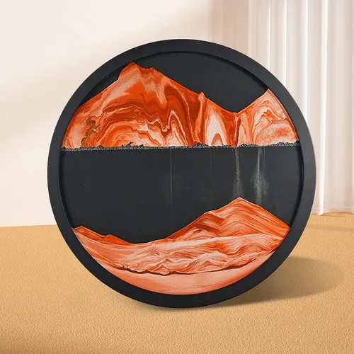 Miniatura 9 de BBYYT Arte de Arena en Movimiento, Escultura Giratoria Montada en Pared, Arte de Pared Paisaje de Mar Profundo para Decoración de Habitación, Marco