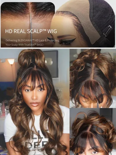 Miniatura 3 de Julia Hair Pre Everything - Pelucas de cabello humano con encaje frontal HD de 13x4, sin pegamento, pre despuntadas, pre cortadas, balayage