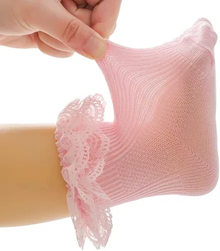 Miniatura 7 de Calcetines de encaje con volantes para recién nacidos, para niñas pequeñas