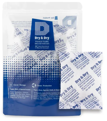Miniatura 20 de Dry & Dry 0.04 oz [50 paquetes] Paquetes de gel de sílice desecantes, paquetes de sílice - Paquetes de gel de sílice recargable, paquetes