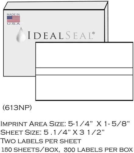 Miniatura 2 de Caja blanca brillante de 300 cintas medidoras de doble franqueo de 5 1/4 x 3 1/2, repuesto compatible para PB 612-0, 612-7, 612-9 y 620-9 cinta