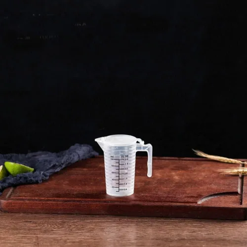Vasos medidores de plástico con asa, taza medidora de líquido transparente, jarra de vertido para harina y aceite en polvo, hornear, líquido, uso en