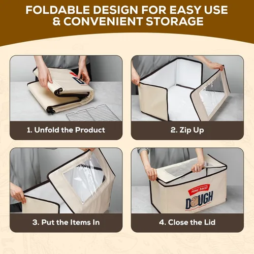 Miniatura 7 de BLUBYEES Caja de fermentación plegable mejorada con calefacción de 3 lados, sensor NTC incorporado y control preciso de temperatura de 68-104°F