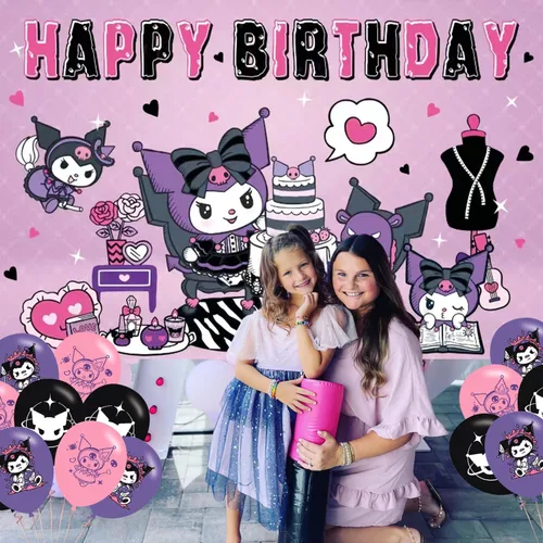 Miniatura 5 de Fondo de fiesta de cumpleaños de anime, decoración de fiesta de cumpleaños, pancarta temática de feliz cumpleaños, fondos de fotos para niños