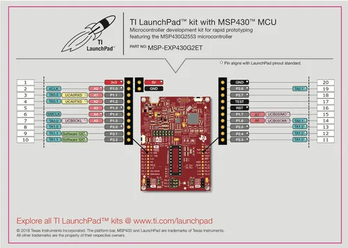 Miniatura 5 de Texas Instruments Value Line MSP430 LaunchPad - MSP-EXP430G2ET, 14-/20-pin DIP (N) Socket