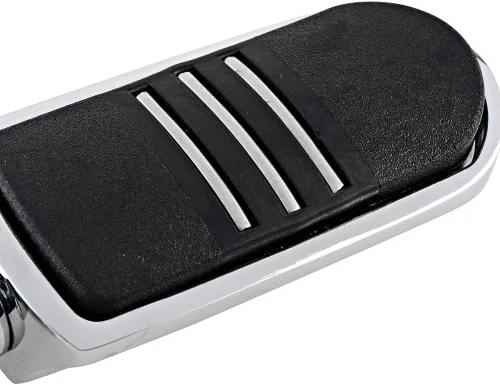 Miniatura 4 de Astra Depot Estriberas cromadas izquierda derecha con reposapiés Streamliner compatible con protector de motor Harley 1 1/4" 1.260 in