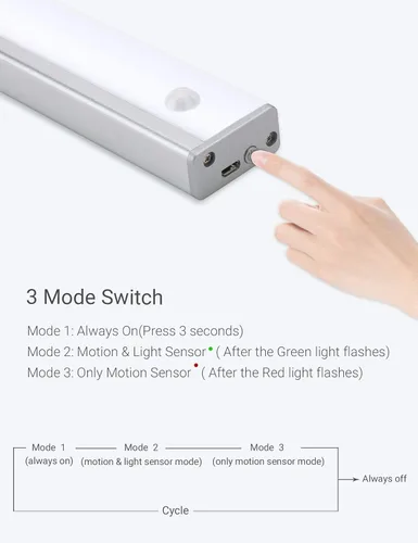 Miniatura 4 de Iluminación automática inalámbrica de 48 LED para gabinete de cocina, sensor de movimiento, luz recargable, luz de despensa, luces de armario a