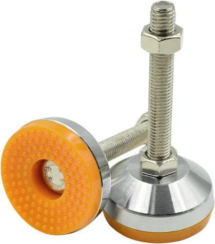 Miniatura 20 de Pies niveladores M8x50mm, capacidad de 2200 libras, deslizadores giratorios ajustables y resistentes, base antideslizante de 1.53 pulgadas