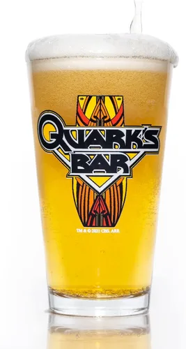 STAR TREK Quark's Bar - Vaso de pinta impreso, con licencia oficial, calidad premium, cristalería artesanal, vaso de cerveza de 16 onzas, regalo