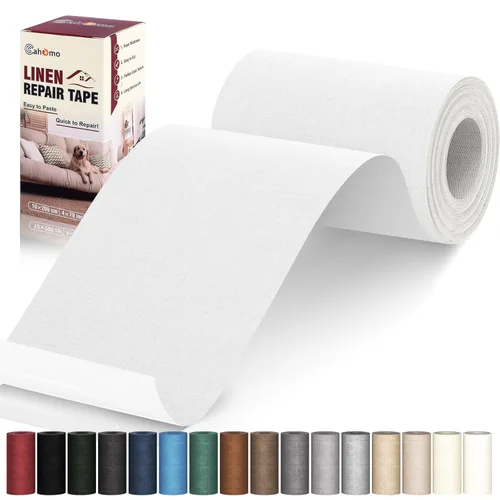 Miniatura 39 de Cahomo - Cinta de reparación de lino 4x79 pulgadas, parches de tela autoadhesivos, kit de cinta adhesiva de lino, cinta adhesiva de reparación