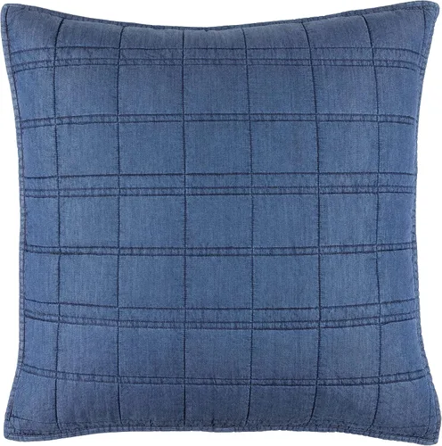 Miniatura 4 de Pine Cone Hill Atlas - Funda de almohada acolchada de mezclilla, tamaño estándar, patrón sólido azul